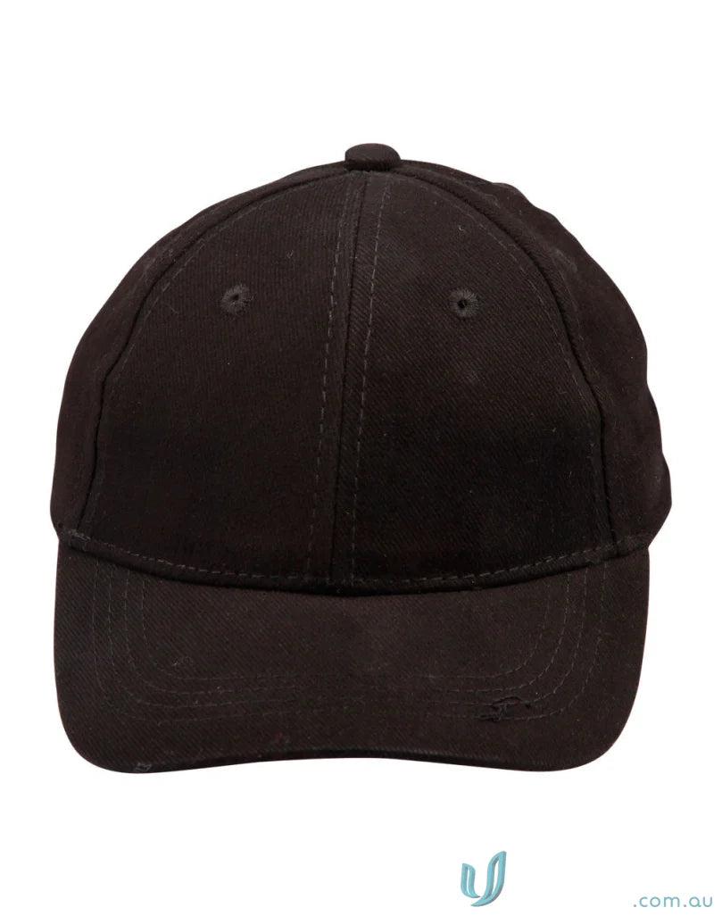 Kids brushed cotton cap from Winning Spirit in dark brown heavy brushed cotton style