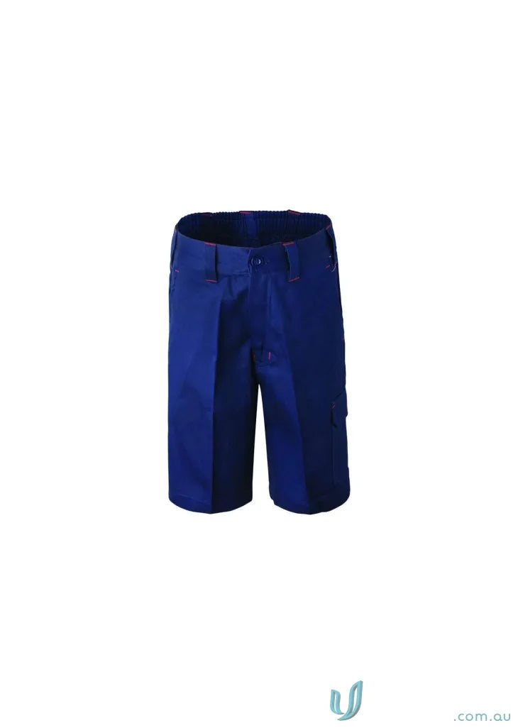 Kids cargo shorts in blue with reinforced stress points for their wild backyard mission