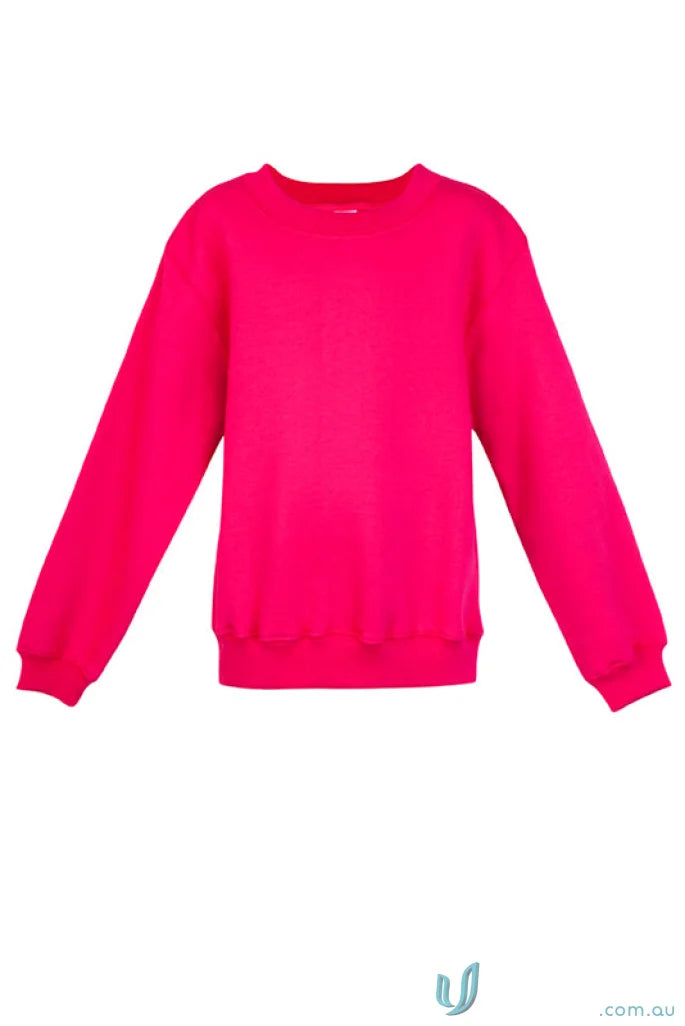 Vibrant hot pink kids crew neck sloppy joes sweatshirt for kids’ style and comfort