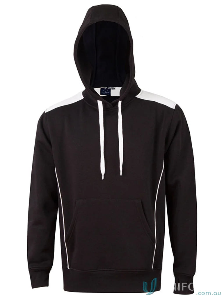 Kids Croxton Hoodie with contrast shoulder panels, black and white hooded sweatshirt