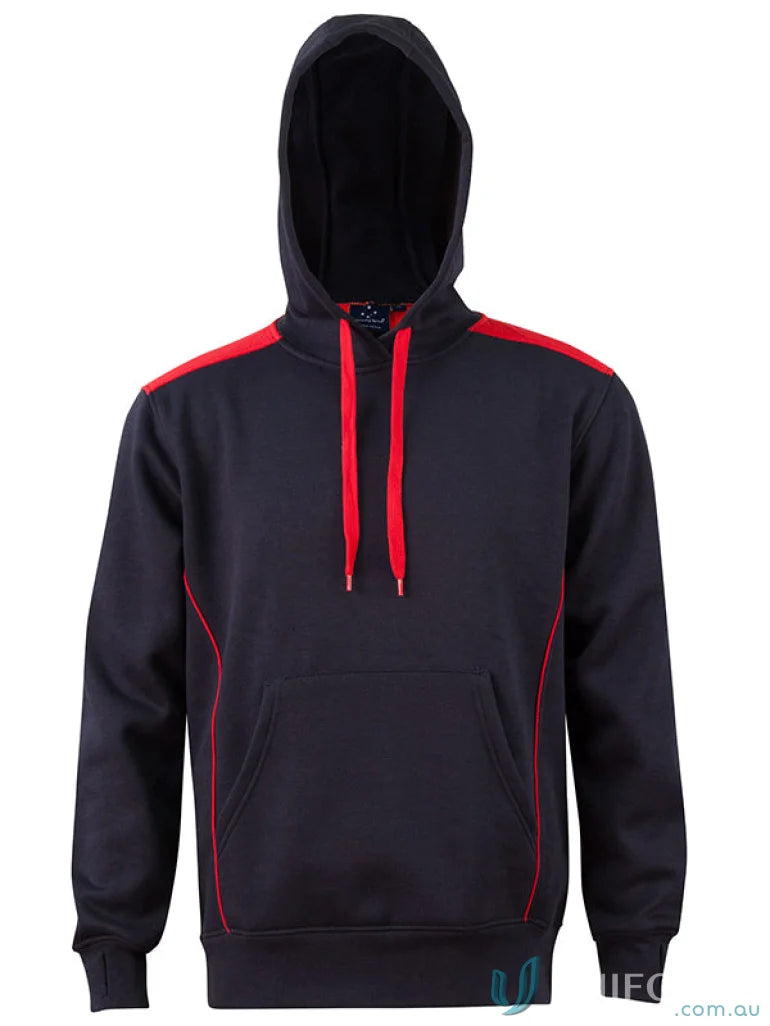 Kids Croxton Hoodie with black and red contrast shoulder panels, perfect kids workwear