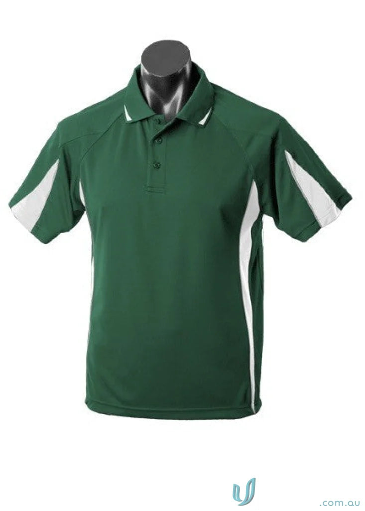 Kids Eureka Polo shirt in green and white for boys and girls