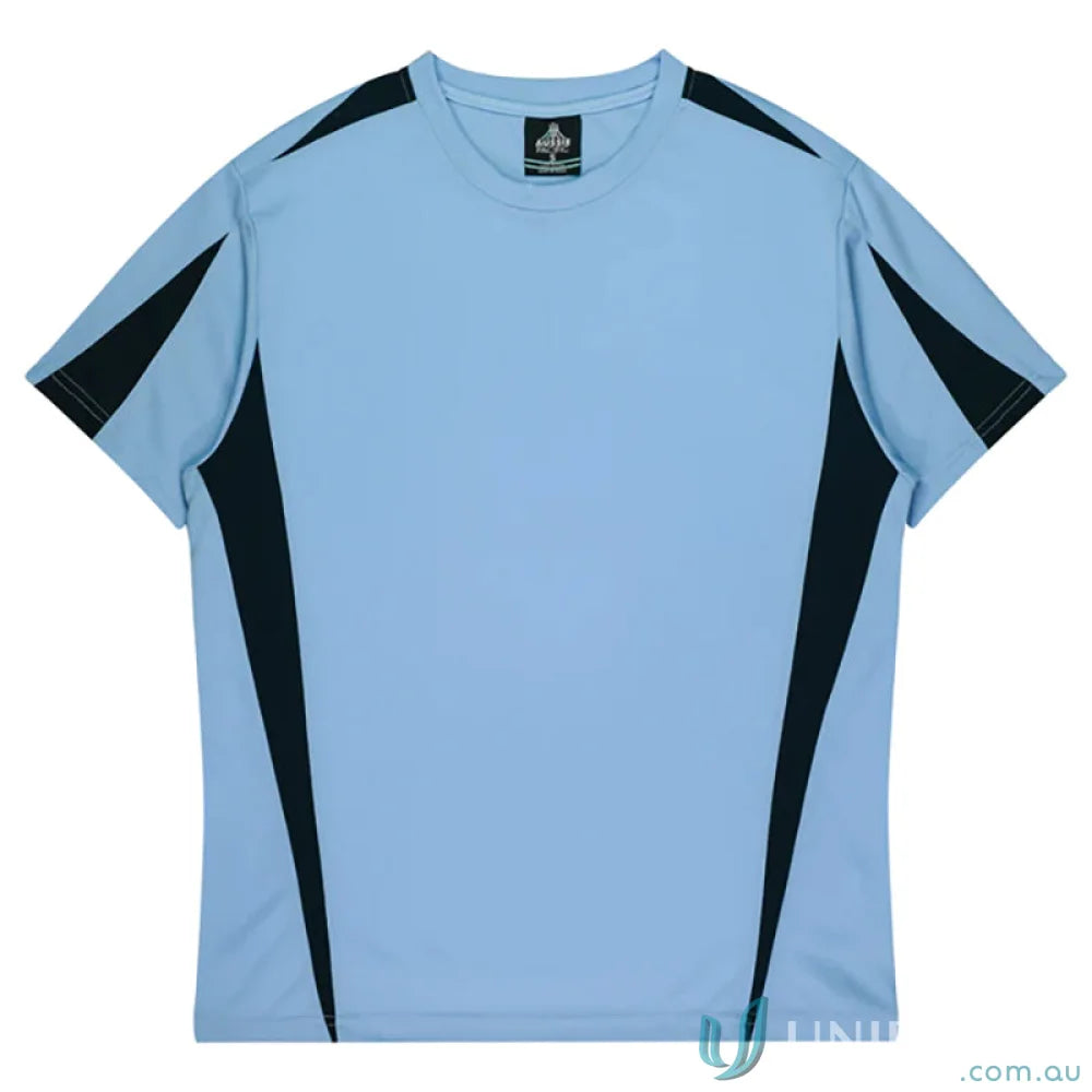 Kids Eureka T-shirt with light blue and black fabric, perfect for uniforms or workwear