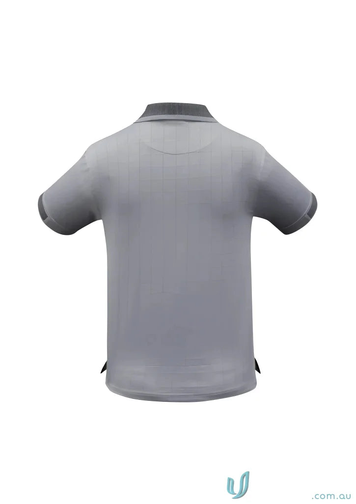 Kids Flash Track Top plain gray short-sleeved polo shirt with dark gray collar and cuffs