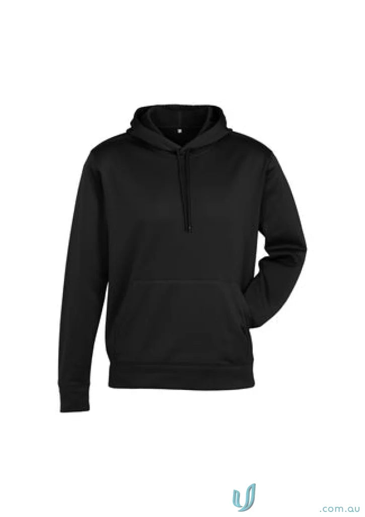Kids Hyper Hoodie in black with front pouch pocket, made from performance fleece, hype hoodie sw239kl