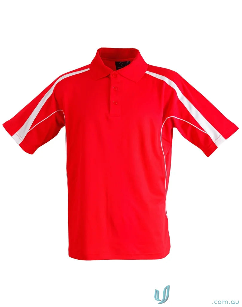 Kids Legend Polo red polo shirt with white accents from PS53K Legend Truedry fashion