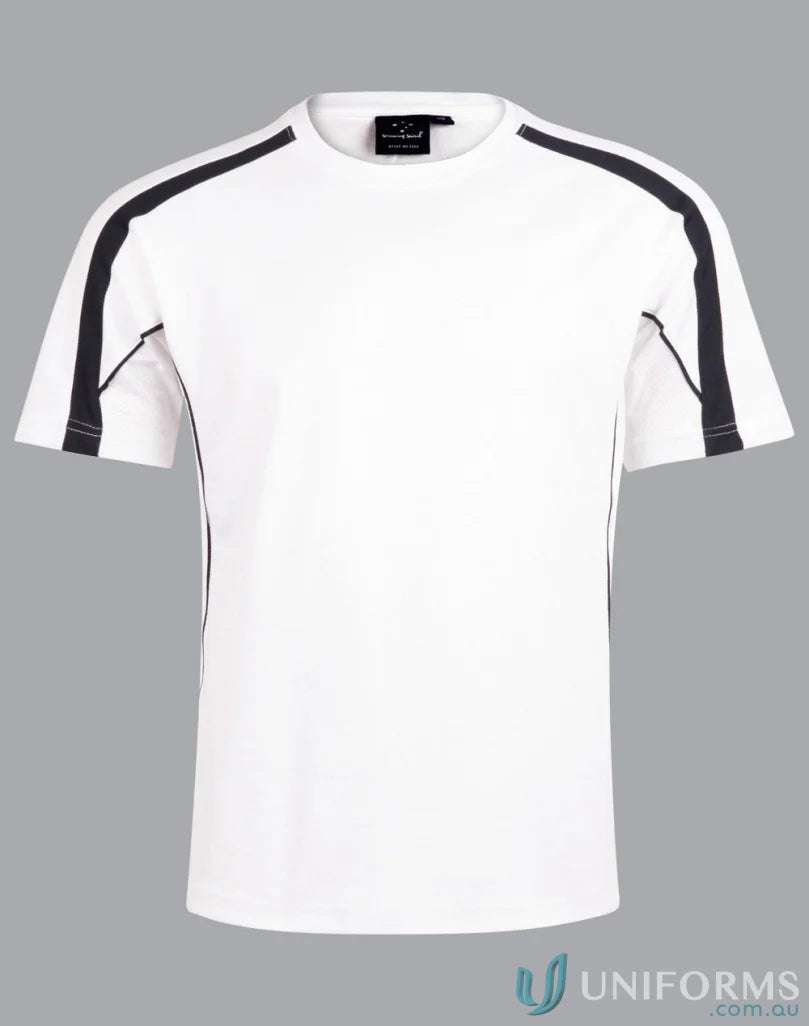 Kids Legend Tee white t-shirt with black accents perfect for school uniforms or casual workwear