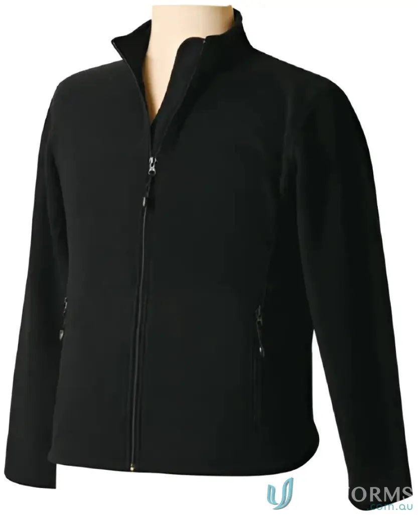 Kids Micro Bonded Polar Fleece Jacket in black, cozy bonded polar fleece for kids