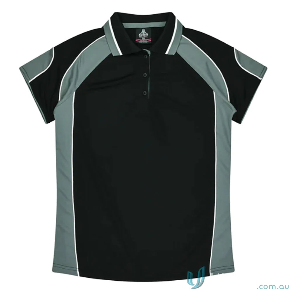 Kids Murray Polo shirt in black and gray, perfect for kids Murray style