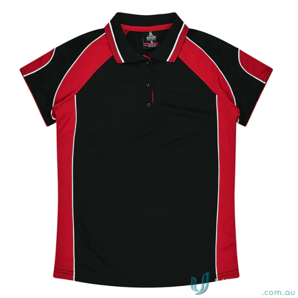 Kids Murray Polo in black and red, perfect for kids Murray polo style