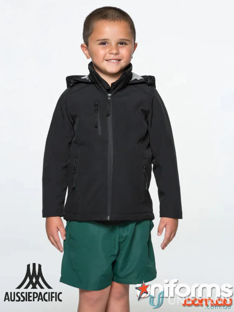 Kids Olympus Jacket with black hooded zip for cool school uniforms and workwear style
