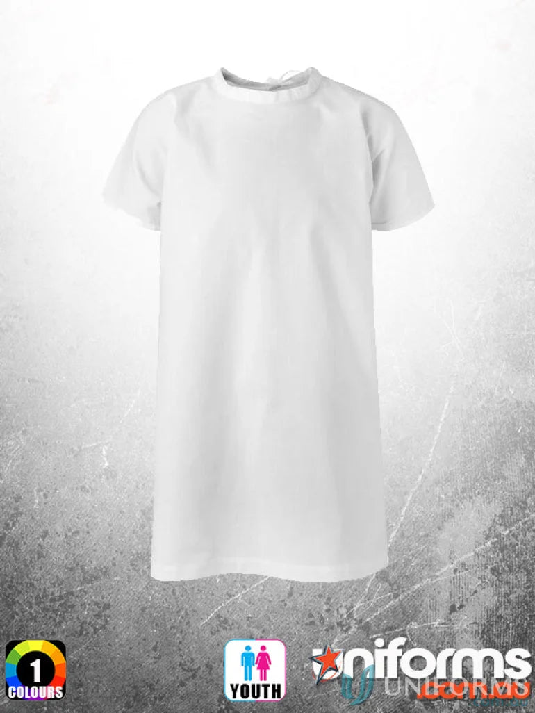 White kids patient gown T-shirt perfect for pediatric clinics and medi8 kids patient
