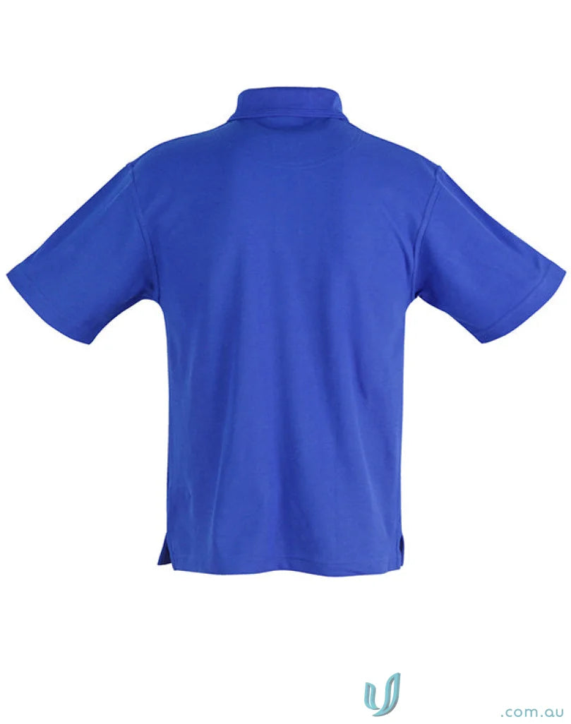 Kids Pique SS Polo in blue made from premium kids polo poly-cotton pique knit
