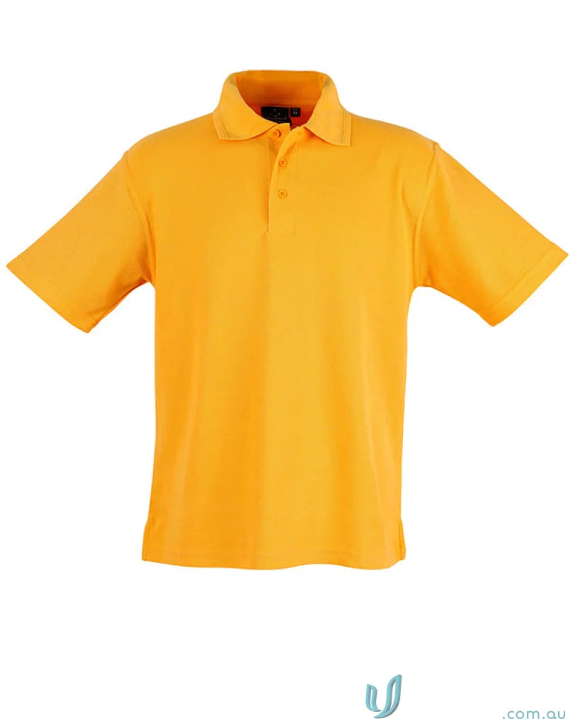 Kids polo shirt in orange made from premium poly-cotton pique knit for boys