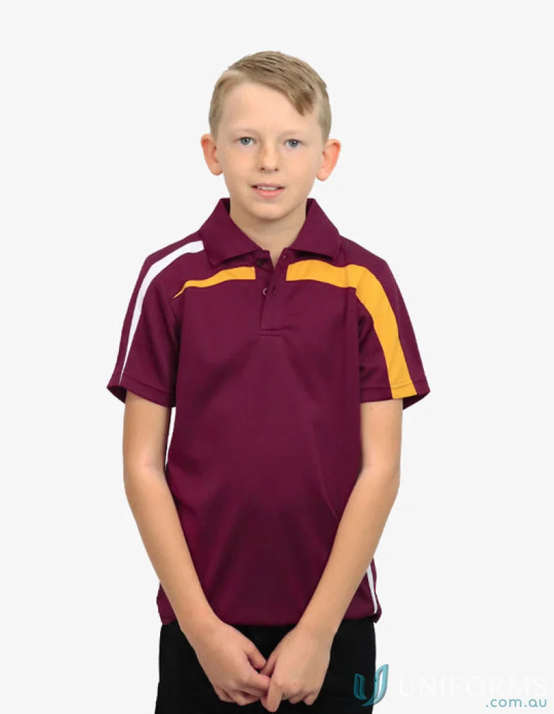 Boy in Kids Planett Polo with cooldry moisture management tech for max comfort
