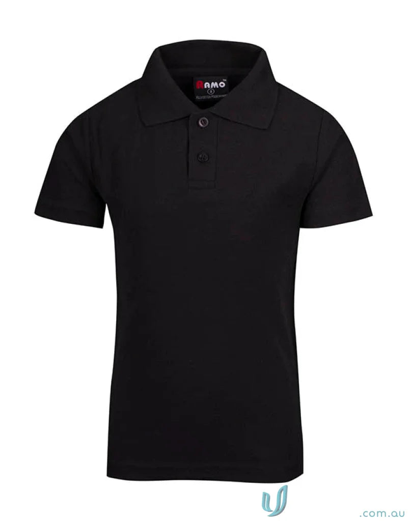 Kids Polo black short-sleeved polo shirt perfect for uniforms and workwear