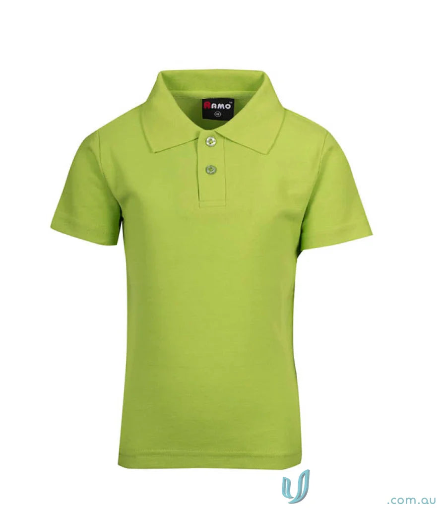 Kids Polo lime green short-sleeved polo shirt perfect for uniforms or workwear