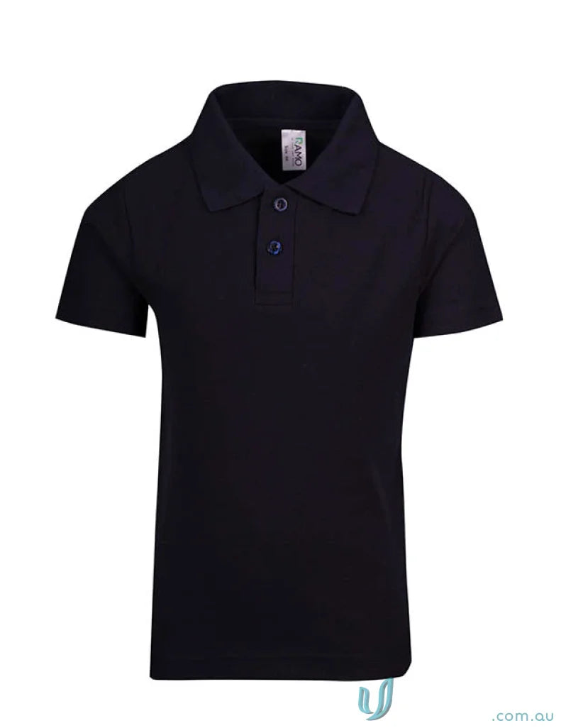 Kids Polo solid black short-sleeve polo shirt perfect for uniforms and workwear