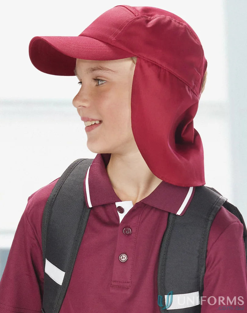 Kids poly cotton school uniform with sun protection cap for outdoor activities spirit