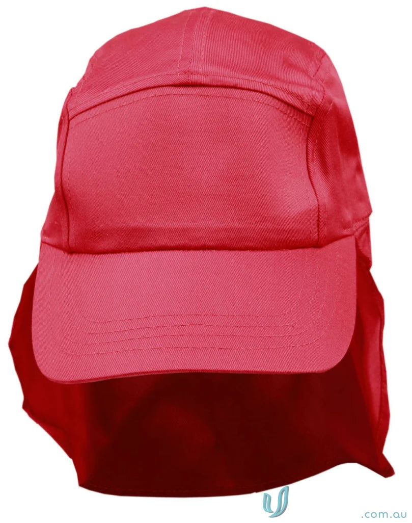 Red kids poly cotton sun protection cap for outdoor activities spirit
