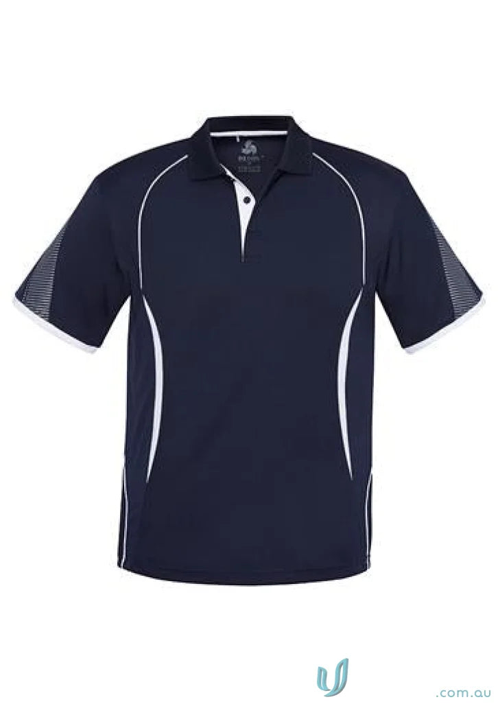 Kids Razor Polo navy blue shirt with white accents from Biz Collection Kids collection