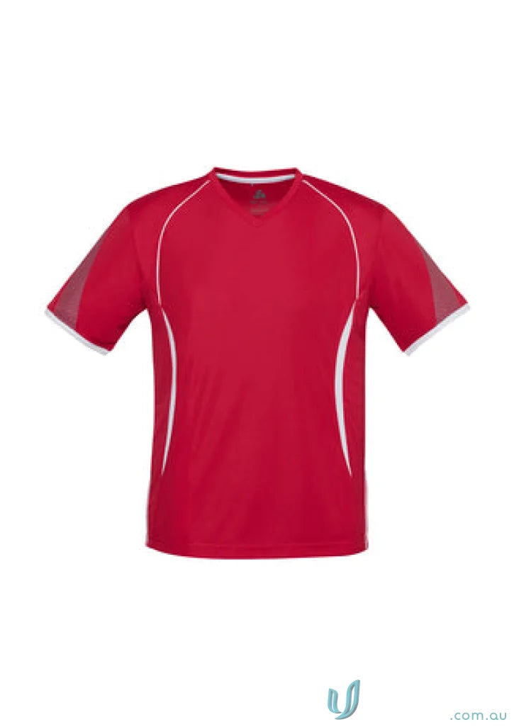 Kids Razor Tee red and white athletic t-shirt from t406ks biz collection, kids razor short sleeve, biz cool™ polyester