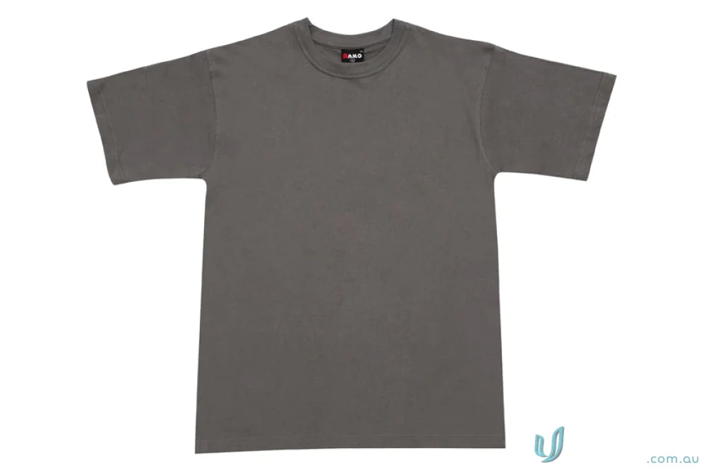 Kids regular gray short-sleeved T-shirt perfect for uniforms or workwear, check sizing guide