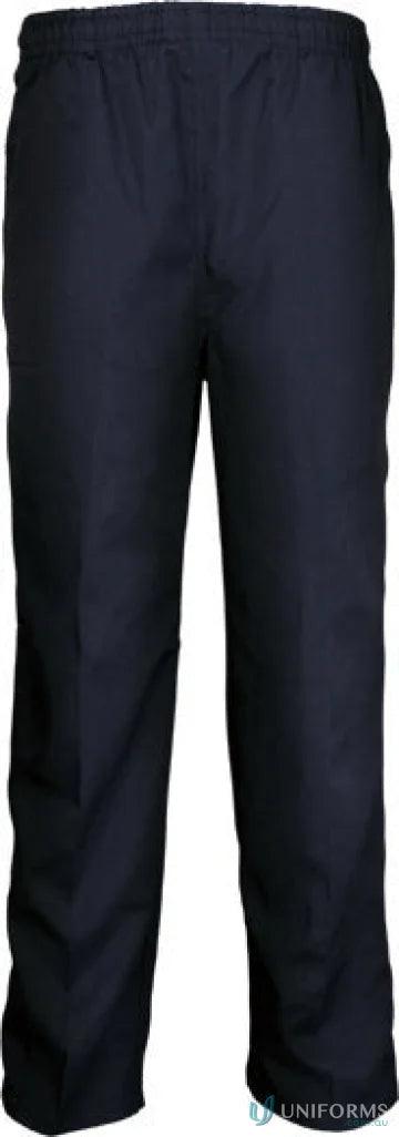 Dark blue kids school trousers with elastic waistband for comfy school days