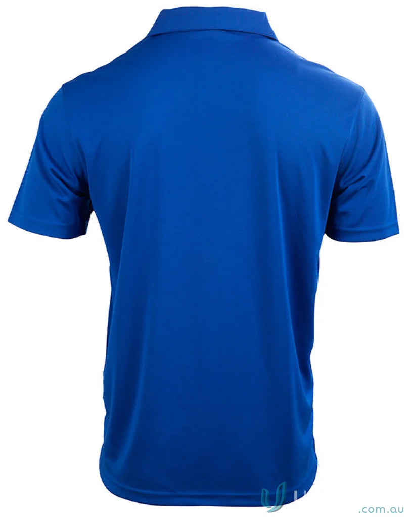 Kids Staten Rapid polo in royal blue with contrast collar, smooth moisture-wicking fabric