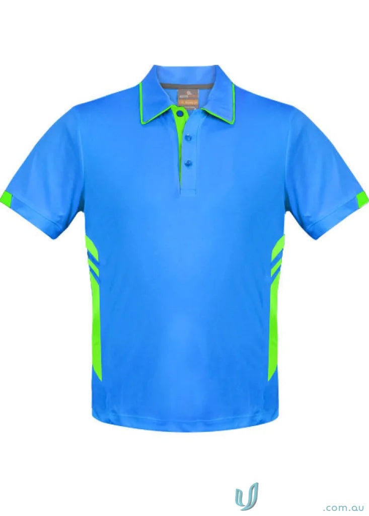 Kids Tasman Polo in blue and green, perfect for kids tasman polo style