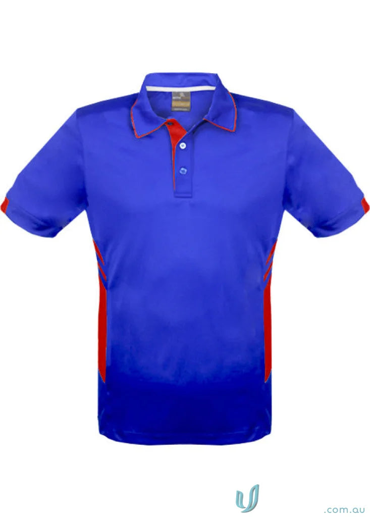 Kids Tasman Polo featuring a blue and red design perfect for kids tasman fans