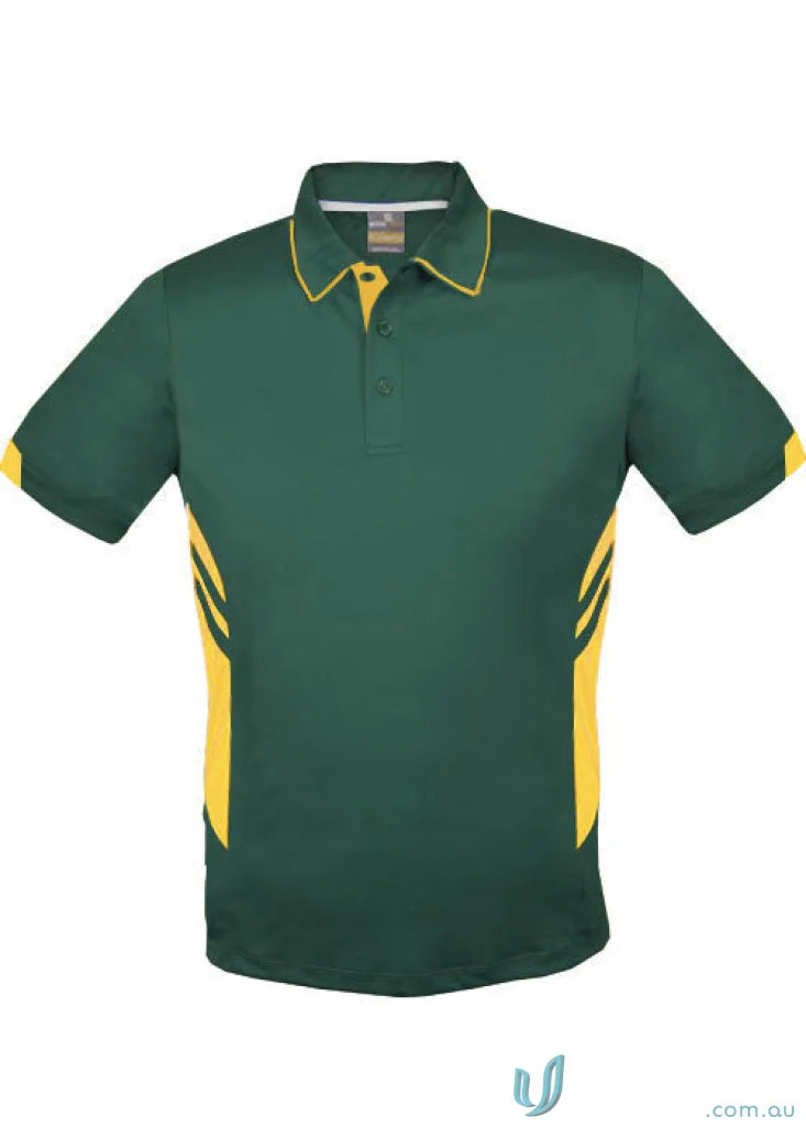 Kids Tasman Polo showing green and yellow colors, perfect for kids tasman polo shirts