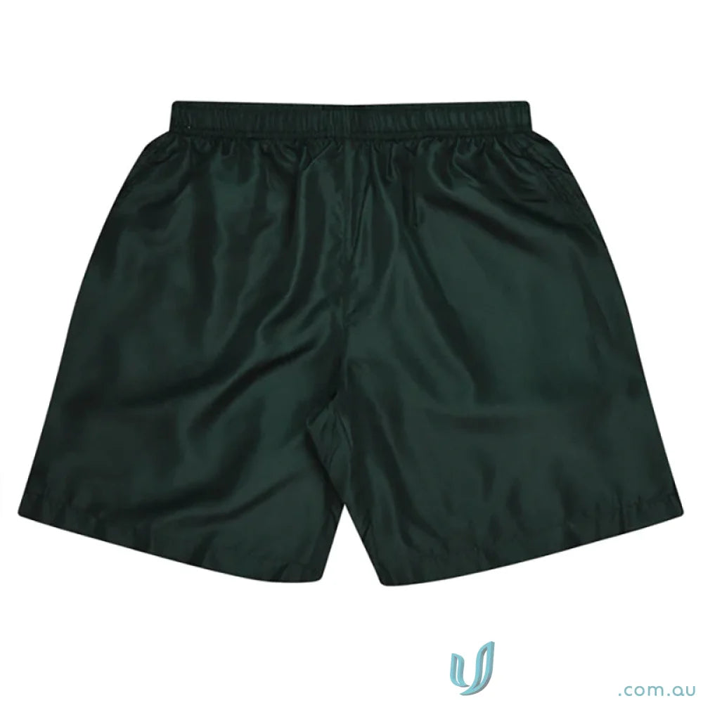 Dark green Kids Training Shorts with four-way stretch for comfortable sports uniforms