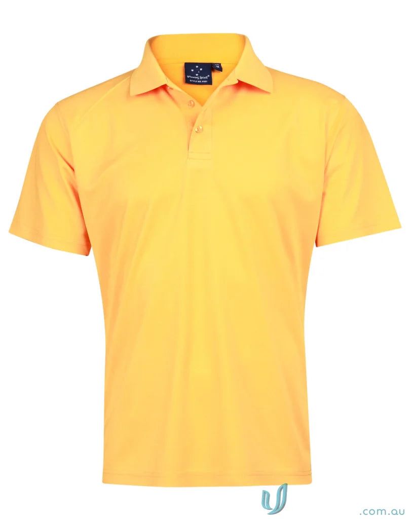 Bright yellow Kids Verve Polo shirt with three-button placket for stylish kids sets