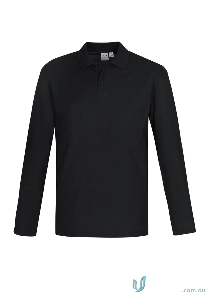 Black Krue LS Polo showcasing p400ml long sleeve polo and twin needle sleeve details