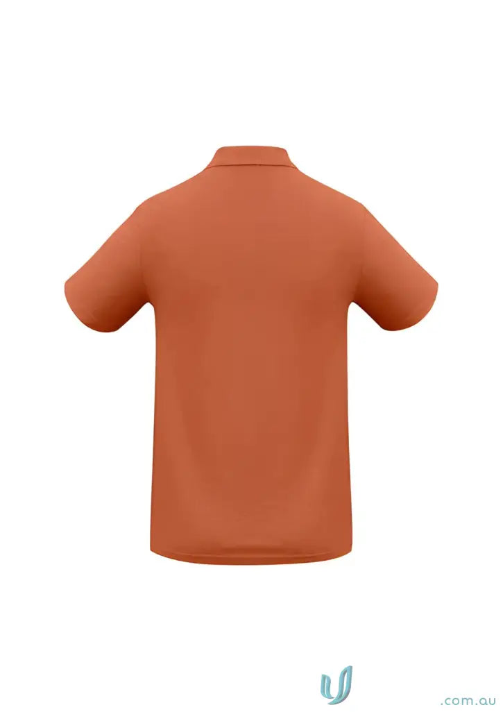 Copper-colored Krue Polo short sleeve polo with durable top-stitched armholes and twin needle sleeve