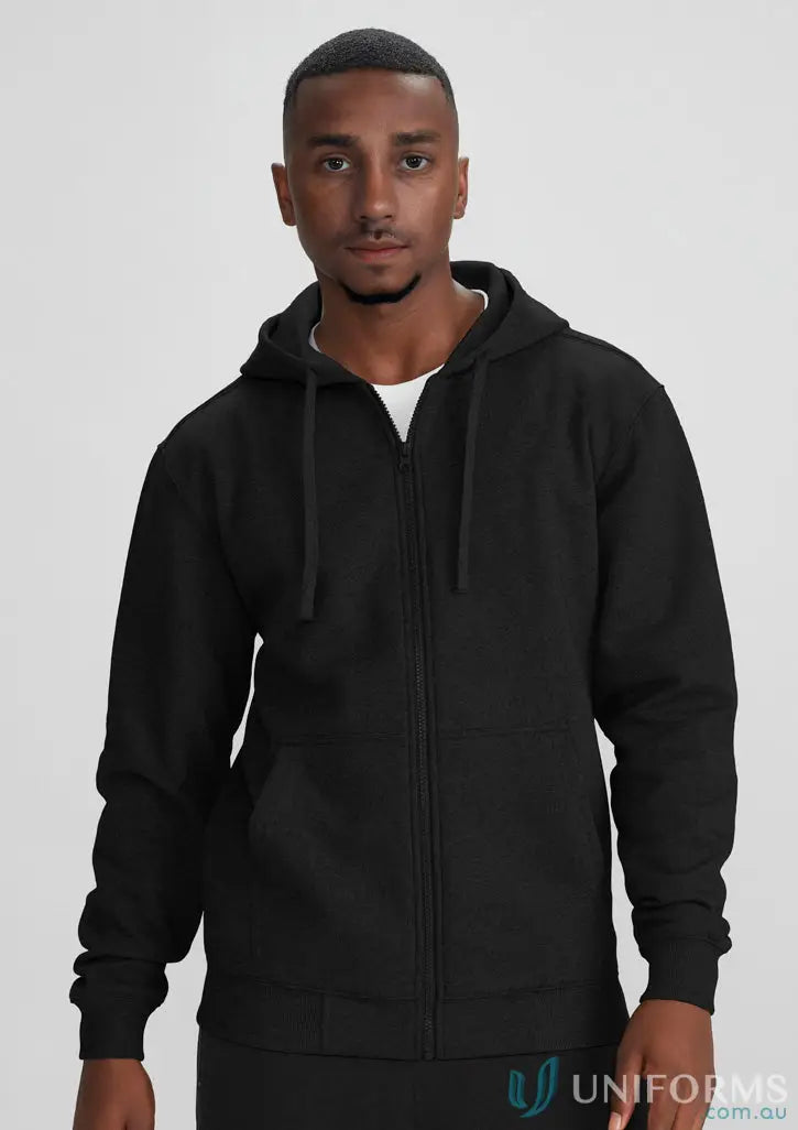 Black zip-up hooded sweatshirt from Krue Zip Hoodie collection crew zip hoodie for stylish wear