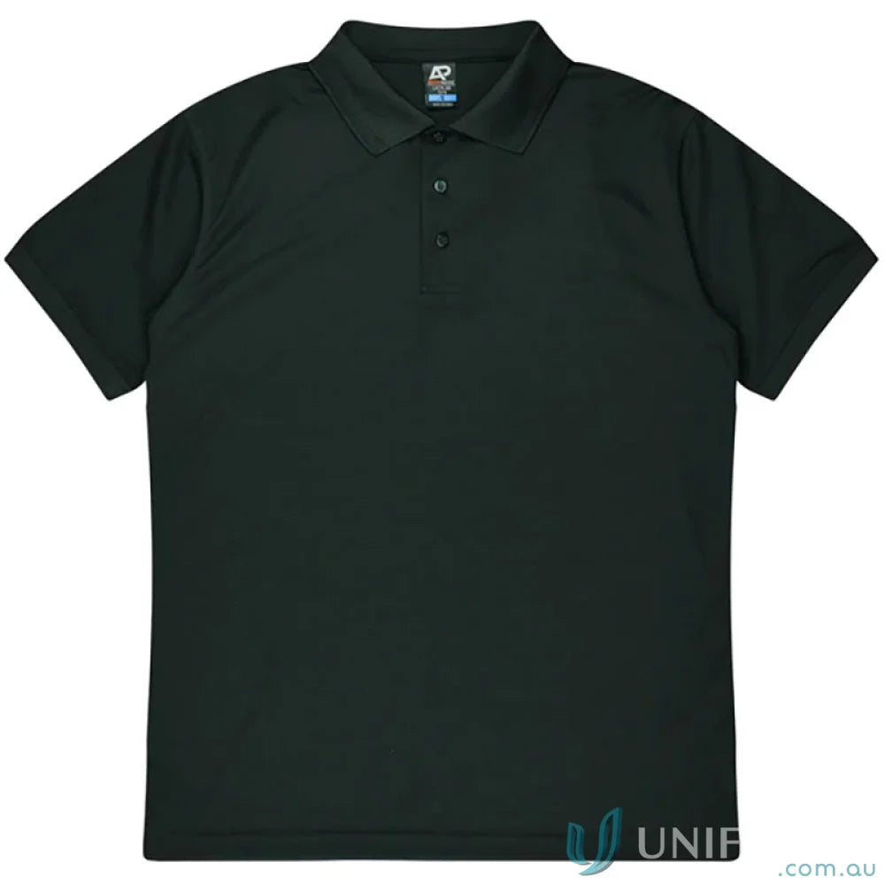 Lachlan Polo black short-sleeved knitted collar honeycomb knit men’s polo shirt