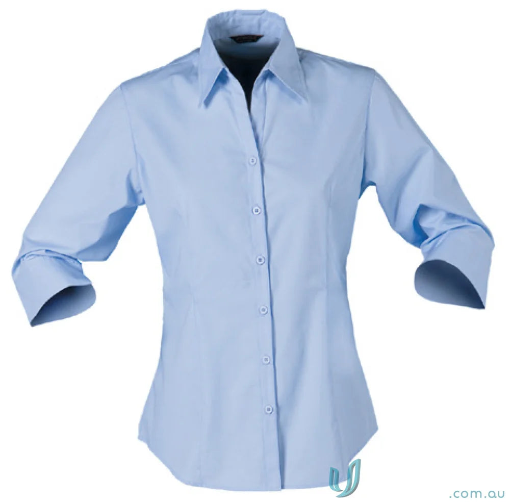 Light blue ladies 3qtr nano shirt perfect for uniforms and workwear
