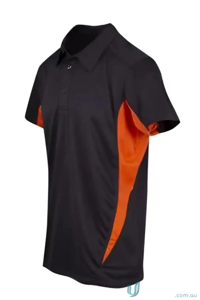 Black and orange Ladies Accelerator Polo shirt from the Ladies Accelerator collection
