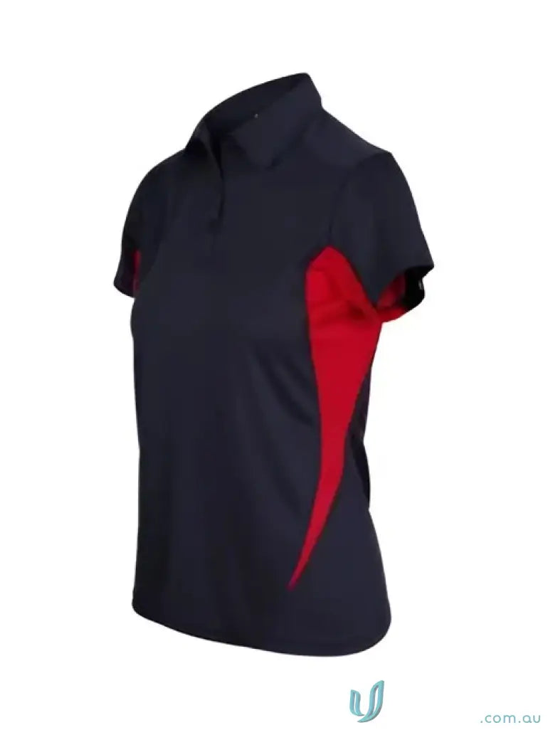 Navy and red ladies accelerator polo shirt from Ladies Accelerator Polo collection