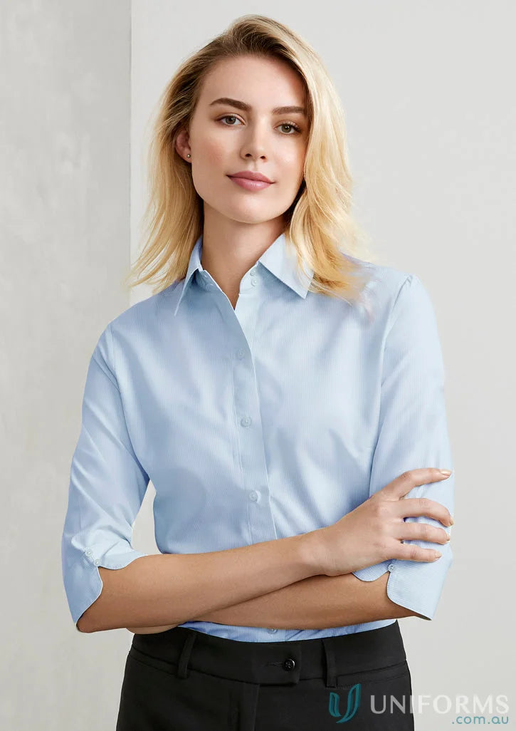 Light blue Ladies Ambassador 3Q shirt from collection ladies ambassador with 3/4 sleeves s29521 biz