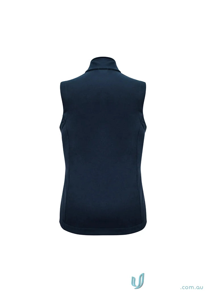 Navy blue women’s Apex vest with bonded textured fleece lining for max flexibility