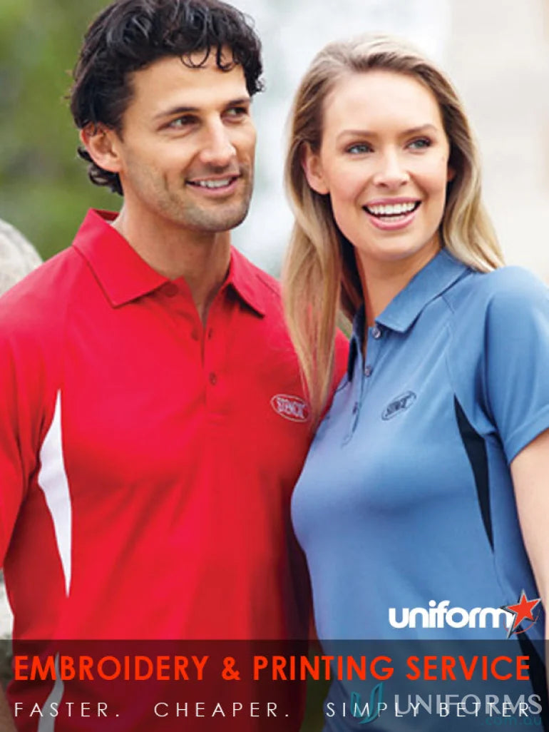 Two happy ladies in stylish Ladies Arctic Polo workwear uniforms