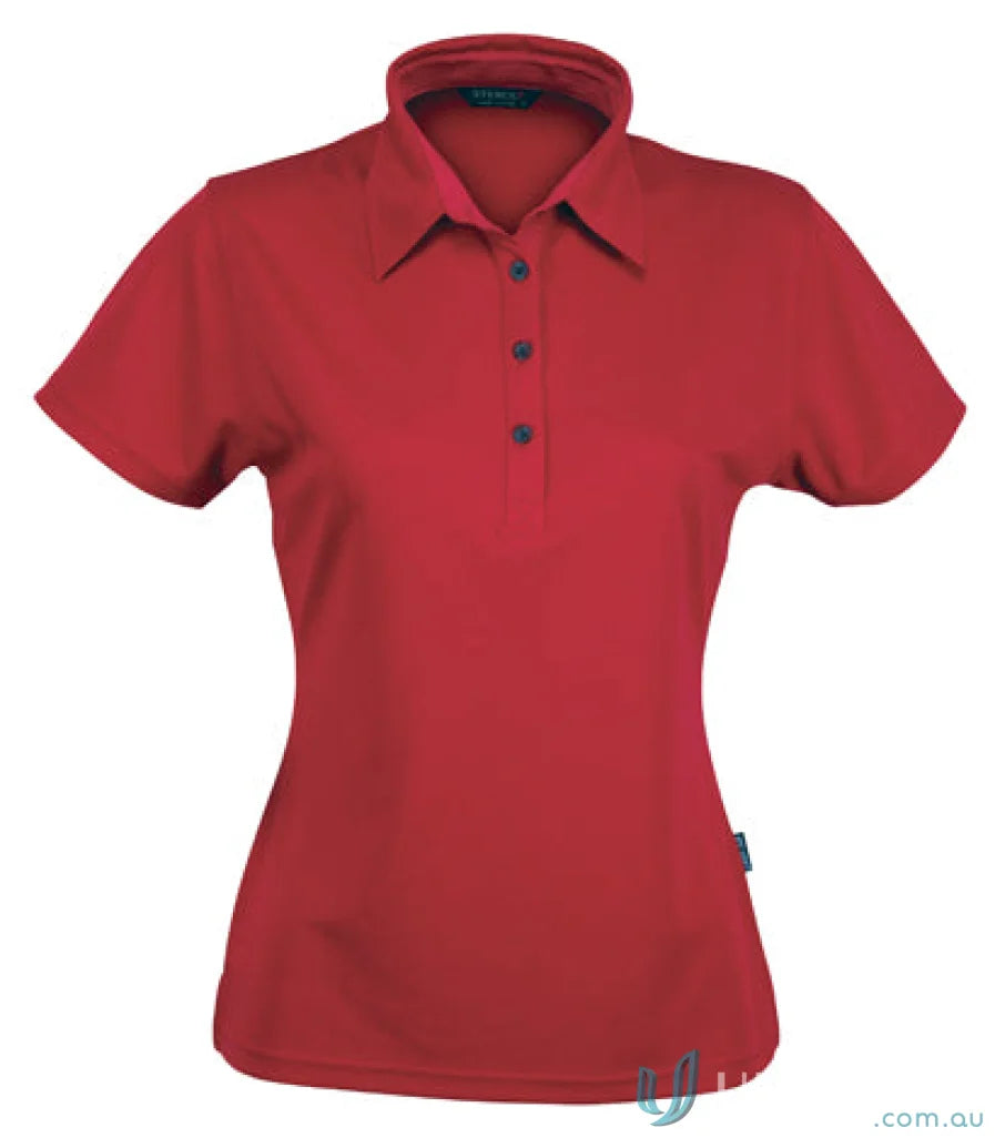 Red ladies polo shirt from Ladies Argent Polo, perfect for uniforms or workwear