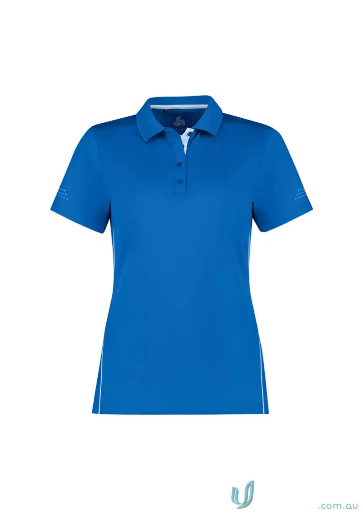 Blue Ladies Balance Polo shirt featuring biz cool™ technology and p200ls fabric