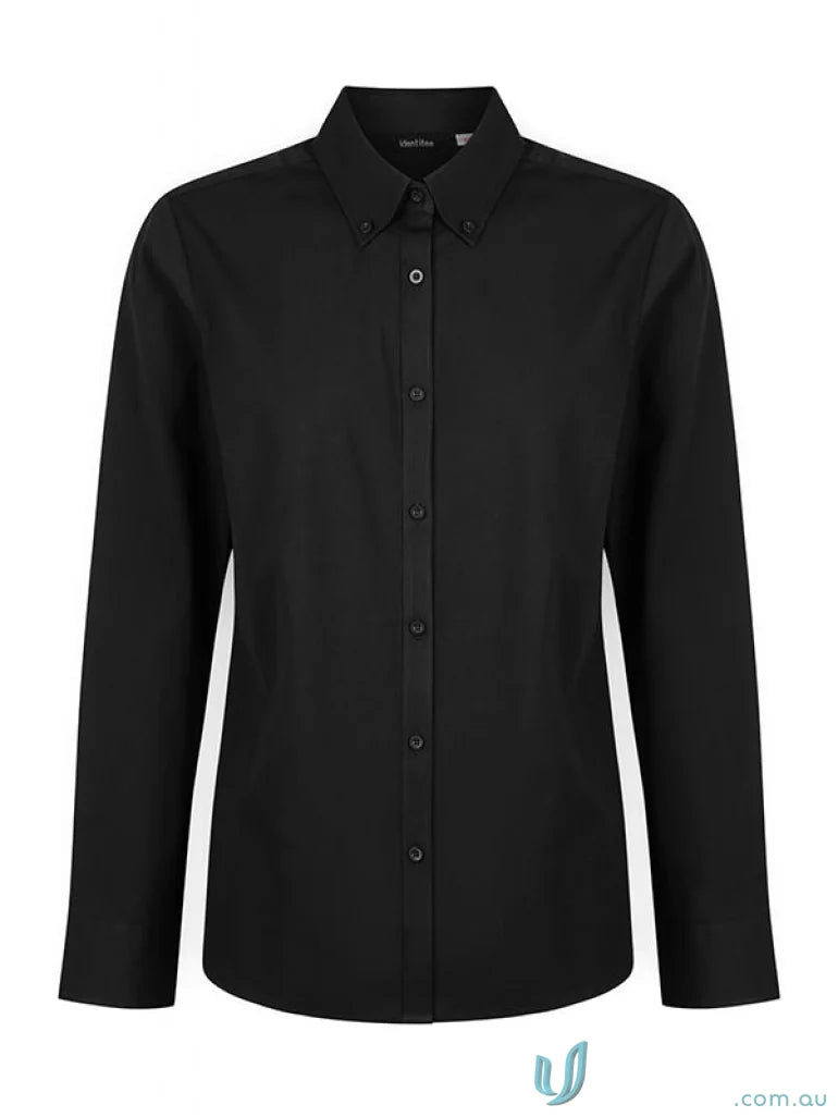 Ladies Baxter long sleeve shirt in black, stylish long sleeve shirt for women