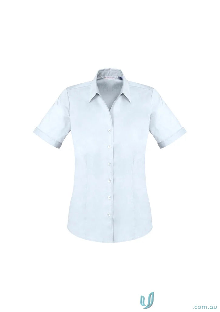 Light blue women’s Monaco short sleeve Bentleigh SS shirt from Biz Collection Ladies