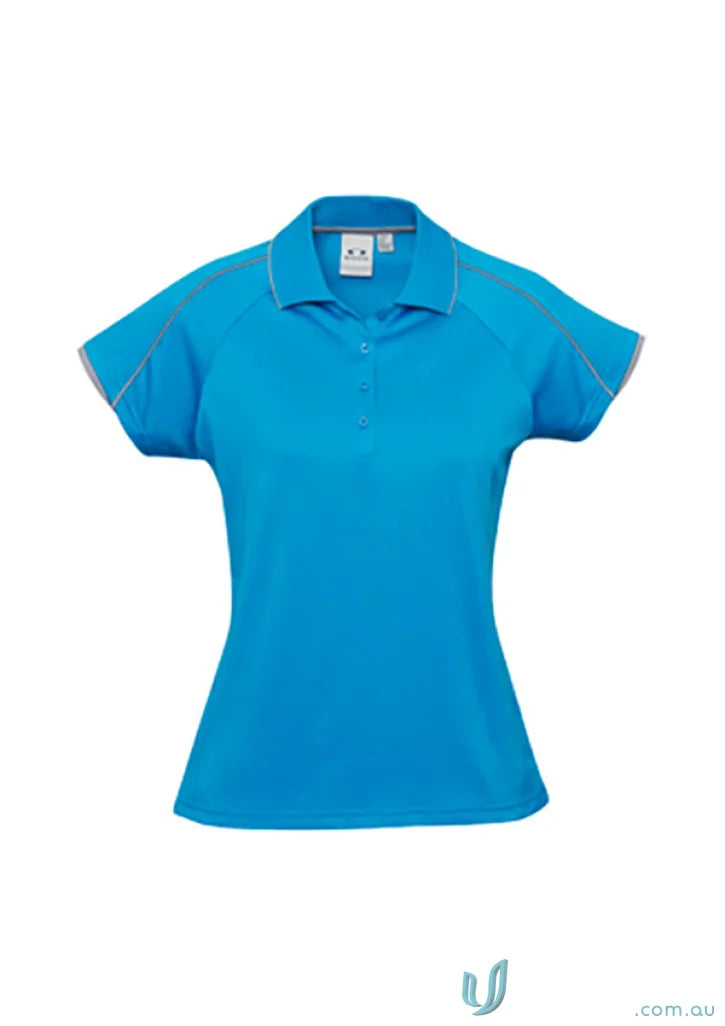 Blue short sleeve ladies blade polo from Biz Collection Ladies for a casual, stylish look