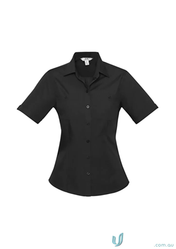 Women’s Bondi short sleeve shirt in black from Biz Collection Ladies SS Shirt lineup